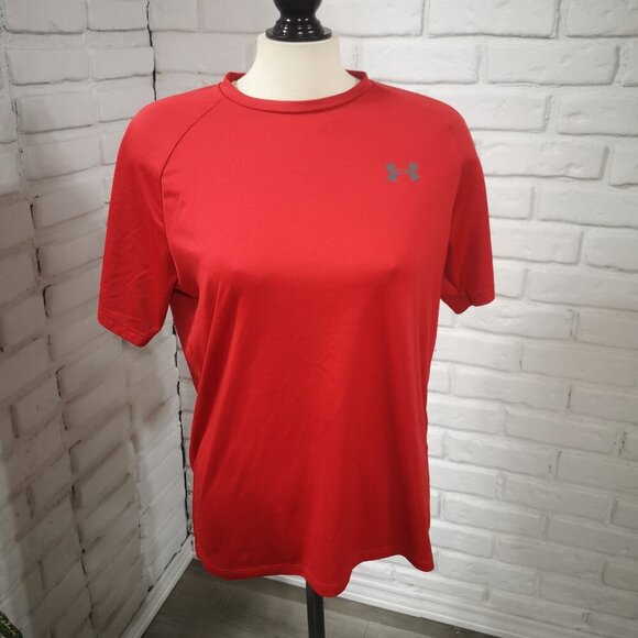 Under Armour The Tech Tee Ladies Size Medium Red Short Sleeves T-shirt - Picture 1 of 12
